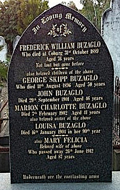 Buzaglo headstone in Au